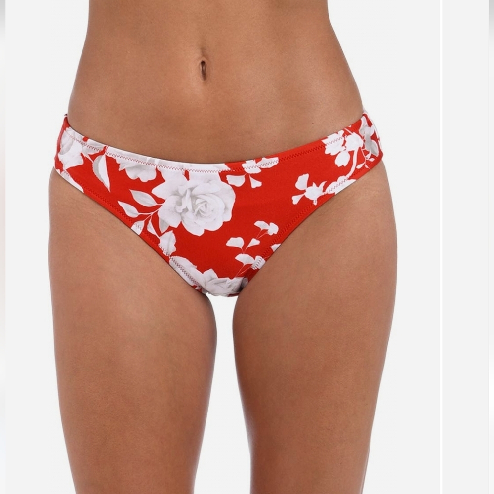 .L'AGENCE NICOLE IKEBANA CLASSIC BIKINI BOTTOM IN ROUGE /SZ:XL